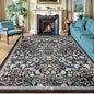 PLHXFR 8x10 Area Rug Living Room: Floral Washable Boho Carpet Dark Black | by PLHXFRSoftAreaRugs