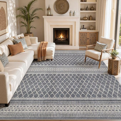 cotiled Boho 10x12 Area Rug for Living Room: Large Moroccan Washable Rug | by COTILED