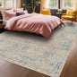 Washable Light Blue Bedroom Rug, 9x12 Area Rug by HazoHaus