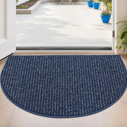 BEQHAUSE Dirt Trapper Door Mat 24" x 36" Half Circle Non Slip Rugs, Absorbent by BEQHAUSE