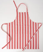 1 Oven Mitt, 1 PotHolder & 1 Kitchen Apron Set - Durable Heat Resistant Gloves - Thick Mittens for Kitchen - Suitable for Cooking, Baking, Grilling – Men & Women – Bright Red Stripes - Casa De Lan