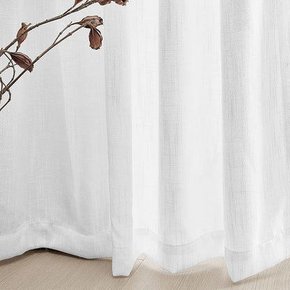 MYSKY HOME Floor to Ceiling Curtains 102 Inches White Sheer Window Drapes 2 - Image 5