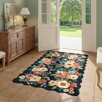 DUKINO 3x5 Area Rugs, Non Slip Floral Washable Rug - Image 8