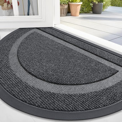 OLANLY Half Circle Front Door Mat Outside 71x47 All-Season Rubber Doormat | Grey by OLANLY