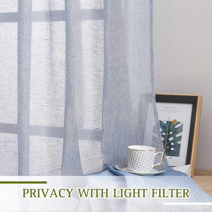 NICETOWN Sheer Curtains Flax Texture - Image 4