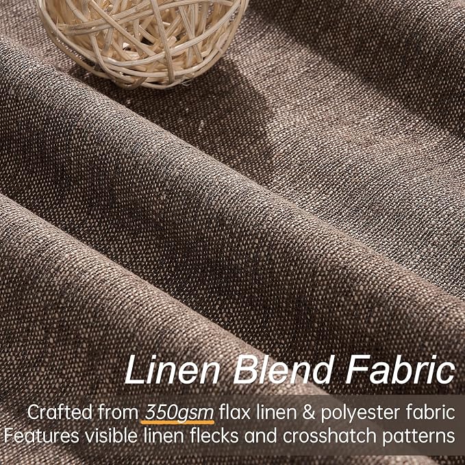 Topfinel 108 Inch Length Linen Curtains Chocolate Brown Curtain 2 Panels - Image 2