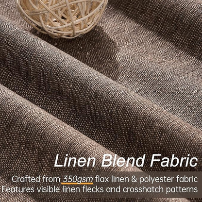Topfinel 108 Inch Length Linen Curtains Chocolate Brown Curtain 2 Panels - Image 2