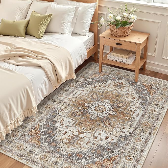 Madane Area Rug 4x6 Washable Rugs Vintage - Image 4