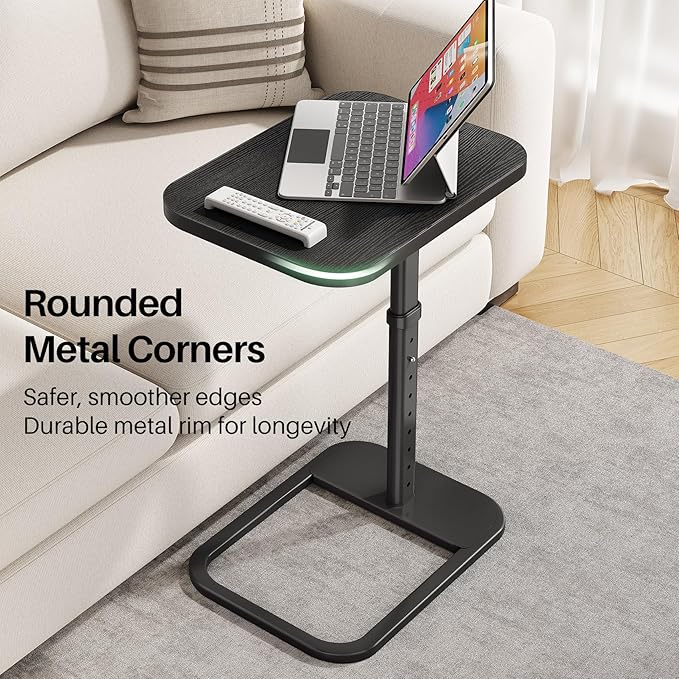 Kitstorack TV Tray Table, Adjustable Height & Rounded Metal Corners, Snack Table - Image 4