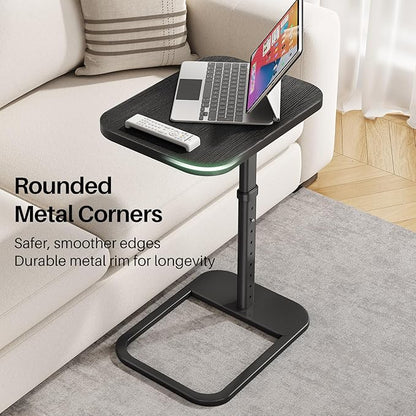 Kitstorack TV Tray Table, Adjustable Height & Rounded Metal Corners, Snack Table - Image 4