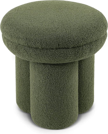 Furniture of America Rami Modern 18-inch Mushroom-Shape Upholstered Ottoman - Image 5