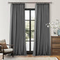 Dark Grey Pleated Thick Linen Blackout Curtains 90 Inches Long by Twodrapes