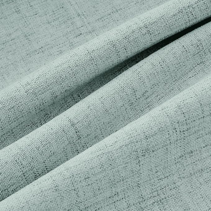 MIULEE 100% Blackout Linen Curtains 42 x 84 Inch Seafoam Green 2 Panels | - Image 9