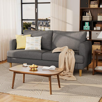 70" Modern Loveseat Sofa with USB Type-C Ports, Linen Fabric 2-Seater Deep Seat - Image 7