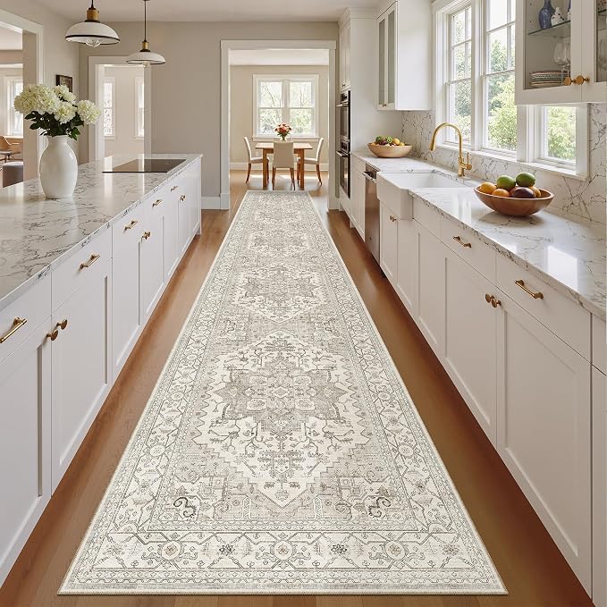 Madane Hallway Runner Rug 2'6''x16' Kitchen Runners Vintage, Soft Low Pile - Image 2