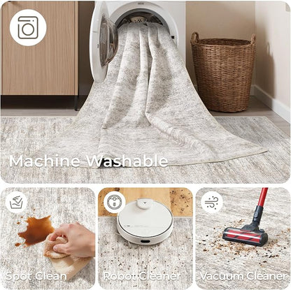 2x4 Rug Runners for Hallways Non Slip, Taupe | Washable Rugs for Kitchen - Image 8