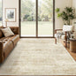 Soalmost 5x7 Area Rugs Beige/Ivory Washable Trendy Faded Style Floral Rugs | by Soalmost