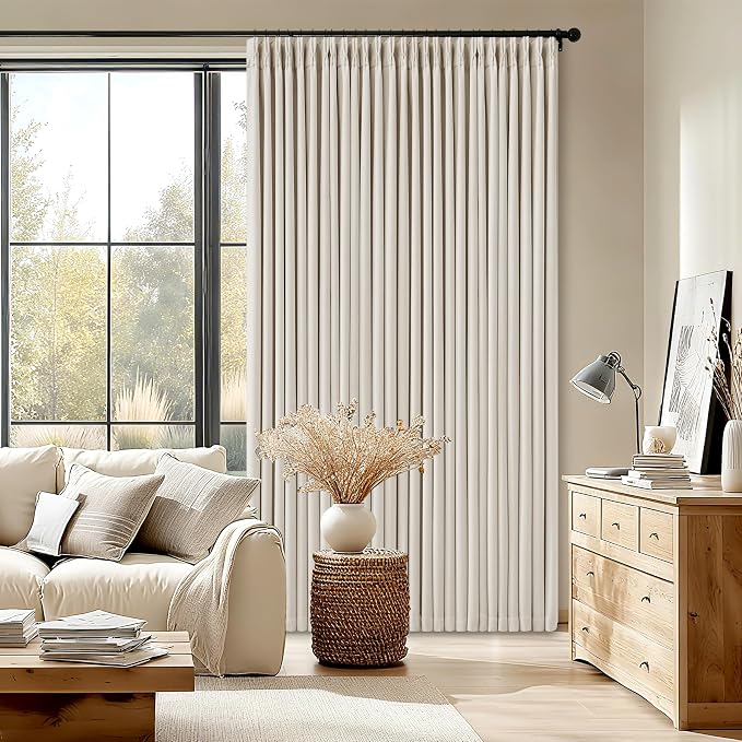 100% Blackout Linen 126 Inch Curtains 2 Panel Set - Image 9