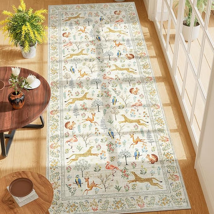 DUKINO 3x7 Hallway Runner Rug, Non Slip Animal Kitchen Runner Rug, Low Pile - Image 3