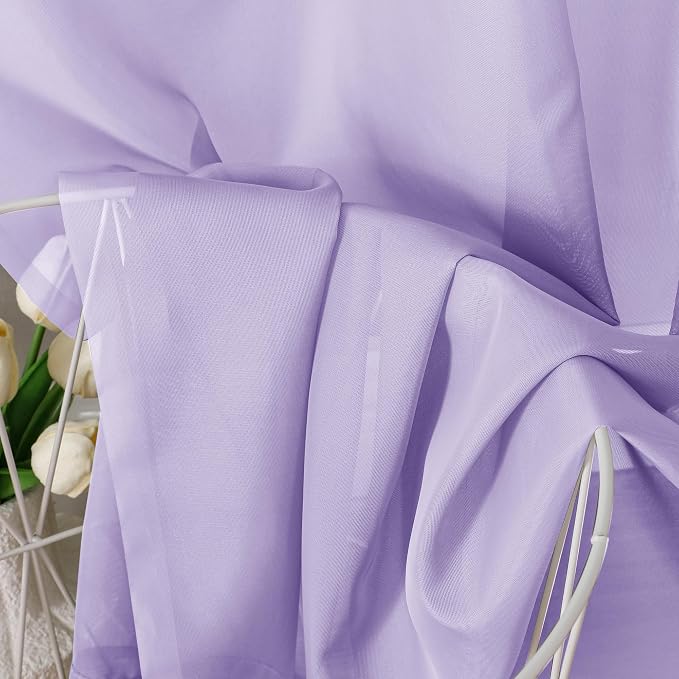 Lavender Sheer Curtains 84 Inches Long 2 Panels - Image 3