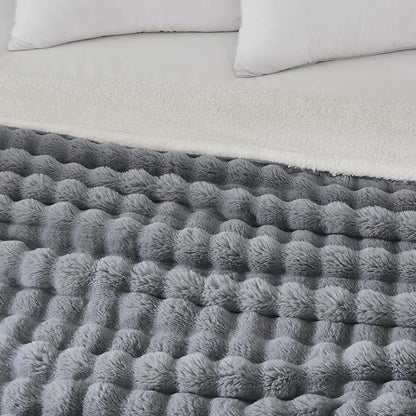 60x80 Inches Ultra-Soft Fuzzy Faux Fur Plush Twin Size Blanket - Image 5