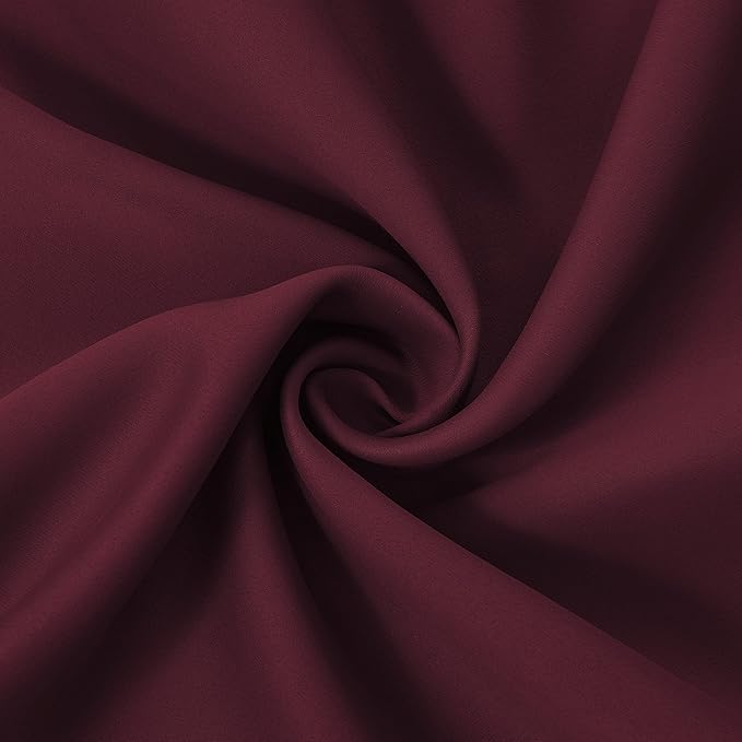 Blackout Curtains 52 x 45 inch/Burgundy Red Curtains Set of 2 Panels/Thermal - Image 5