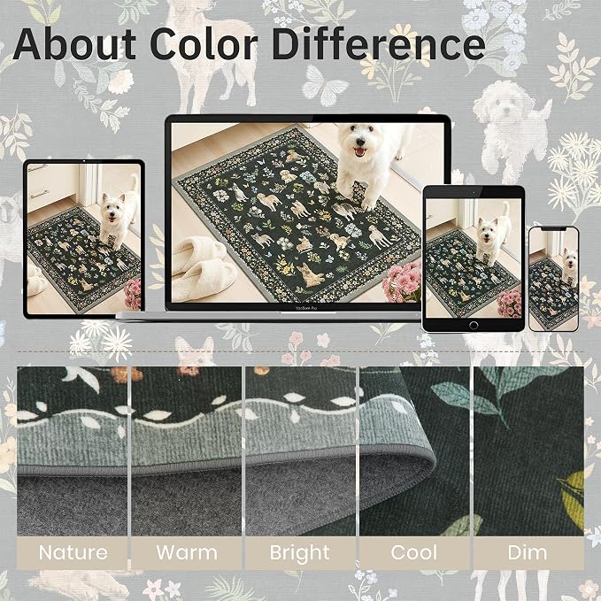 Soalmost Dog 8x10 Area Rugs for Living Room, Washable Animal Soft Rug Black | - Image 8