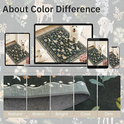 Soalmost Dog 8x10 Area Rugs for Living Room, Washable Animal Soft Rug Black | - Image 8