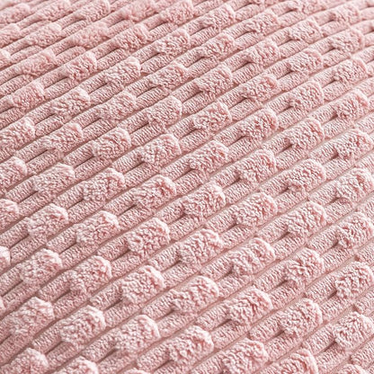 Set of 4 Light Pink Decorative Throw Pillow Covers 26x26 Inch Corduroy Pillow - Image 5