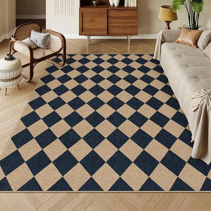 Lahome Checkered Easy Jute Outdoor Patio Rug, 6x9 Living Room Rugs Washable | by Lahome