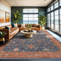 Washable Navy Blue Living Room Rug, 8x10 Area Rug by HazoHaus