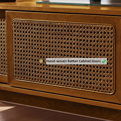 LKTART Mid Century Modern Rattan TV Stand - Image 6