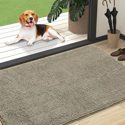 OLANLY Dog Door Mat for Muddy Paws 47x32, Super Absorbent Chenille Mud Mat | by OLANLY