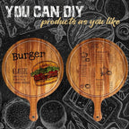 Nuenen 10 Pcs Round Wood Cutting Board with Handle Acacia Wooden Serving Kitchen Chopping Boards for Pizza, Bread, Cheese, Charcuterie, Fruit, Vegetables(Acacia)