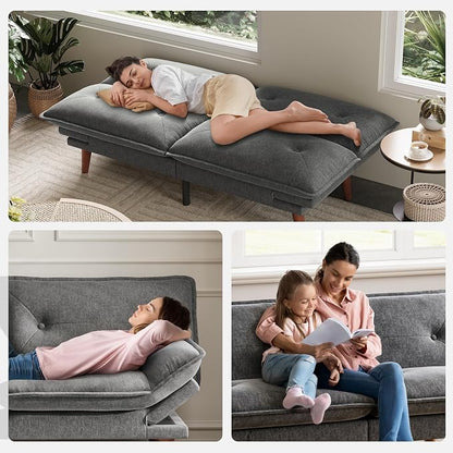 LINSY HOME Futon Sofa Bed, 3 in 1 Convertible Comfy Loveseat Sleeper Sofa Bed - Image 7