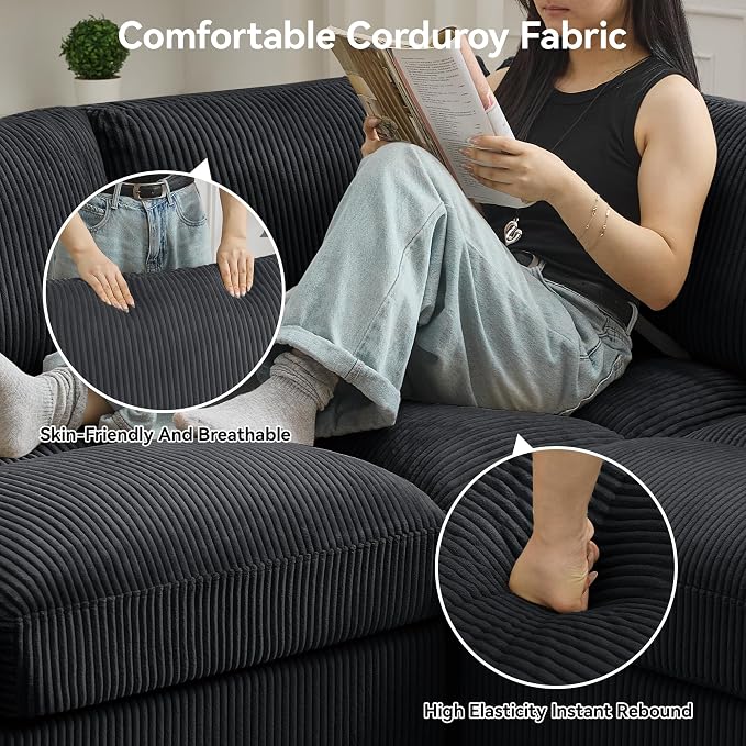 61'' Modular Loveseat Sofa, Extra Deep Seat Cloud Couch - Image 4