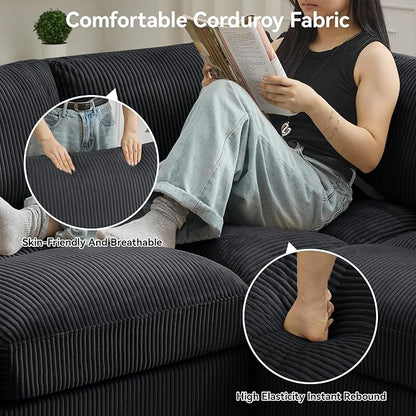 61'' Modular Loveseat Sofa, Extra Deep Seat Cloud Couch - Image 4