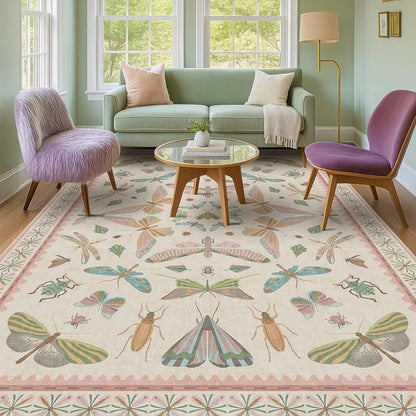 Washable 5x8 Light Pink Rug for Bedroom - Image 9