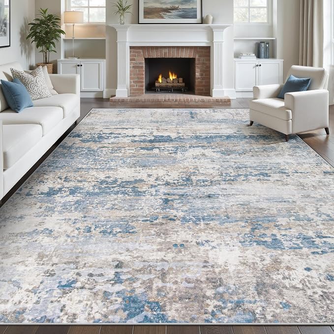 pmtsns Area Rugs 8x10 for Living Room: Washable Rug Modern Abstract Neutral by pmtsns