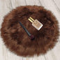 2ft Small Round Brown Rug, Thick Furry Fluffy Carpet by TENNOLA