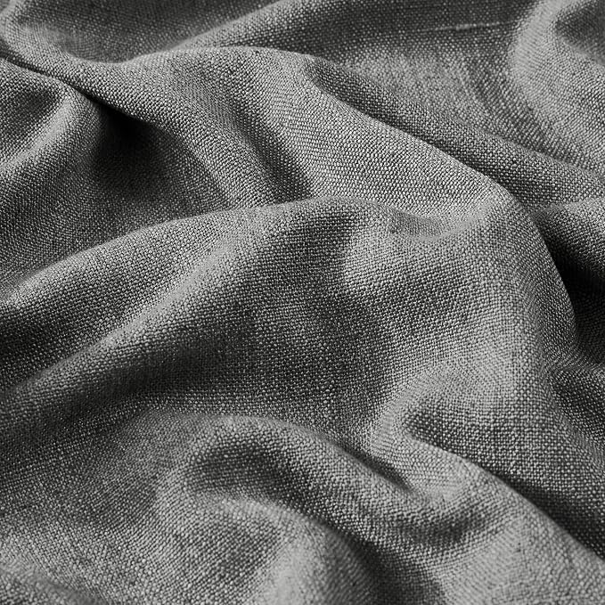 Vision Home Pinch Pleated Dark Grey Blackout Curtains 102 inch Linen Blended - Image 5