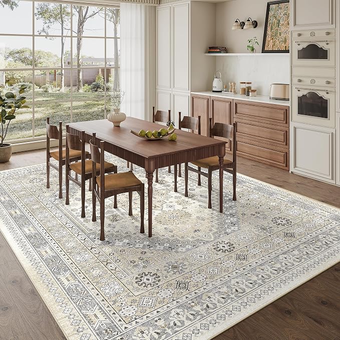 8x10 Area Rugs for Living Room, Large Washable Rug, Dining Room, Low Pile - Image 8