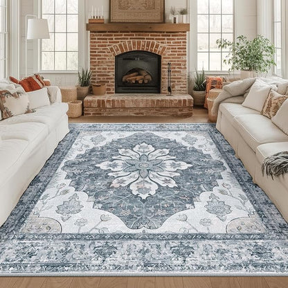 RELEANY Washable Area Rug, Square 8'x8', Water Repellent, Pet Friendly by RELEANY
