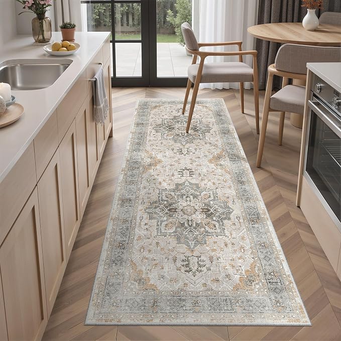 Madane Hallway Runner Rug 2x5 Washable Entry Rugs Soft, Light Taupe Brown | - Image 2
