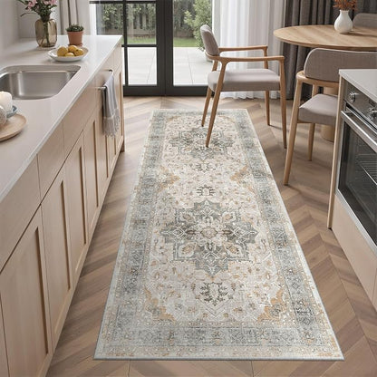 Madane Hallway Runner Rug 2x5 Washable Entry Rugs Soft, Light Taupe Brown | - Image 2