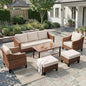 6-Piece Patio Conversation Sets, Outdoor Sectional Sofa by Mugovelo