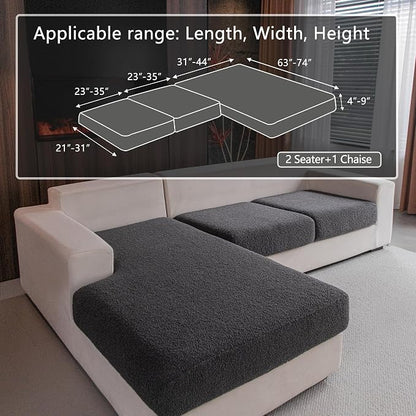 OHSIO Couch Cushion Covers for Sectional Sofa, Stretch Soft Sofa Slipcovers - Image 2