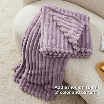 Bedsure Soft Twin Blanket for Bed Decor Gifts Light Purple 60"x80" | Birthday - Image 6
