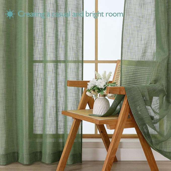Chyhomenyc Semi Sheer Curtains 63 Inch Length 2 Panels - Image 7