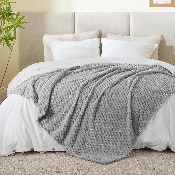 BEDELITE Grey Twin Blanket for Couch, Soft Cozy Gifts for Women, 60 * 80 | 3D - Image 5
